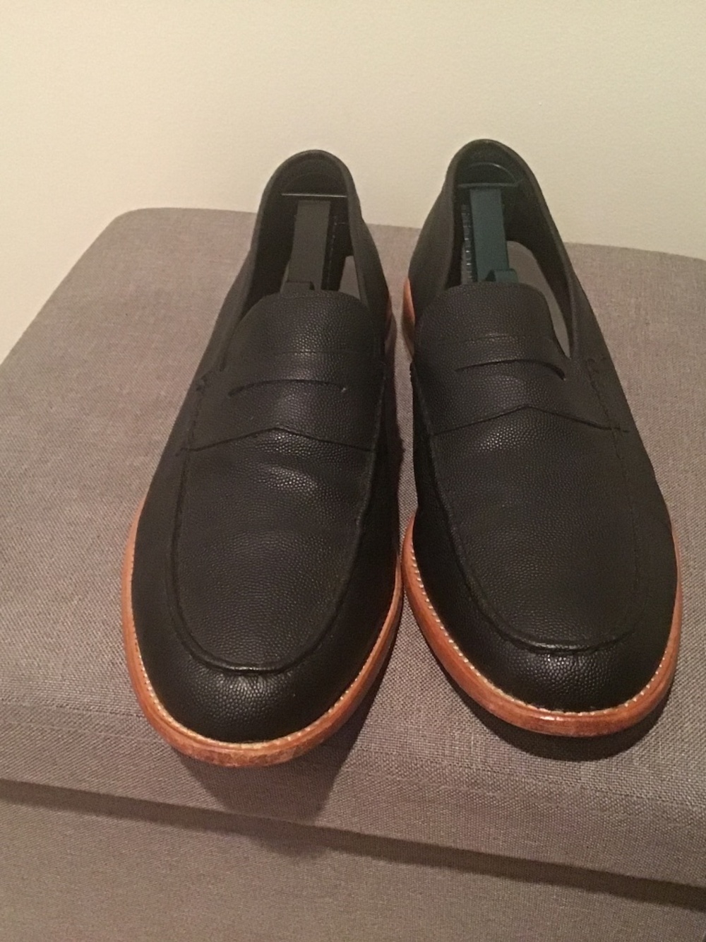 Black penny loafers Cole Haan x Todd Snyder textured size 11